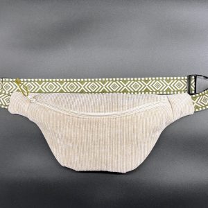 Sac banane XL Beige en velours cotele