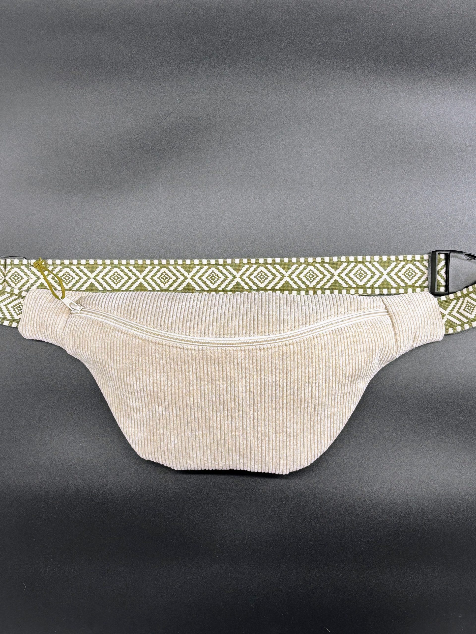 banane-beige-kaki Sac banane XL Beige en velours cotele