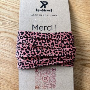 lacet leopard rose peche