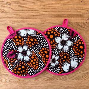 Maniques en wax fleuri