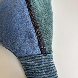 Banane solide en jeans et velours