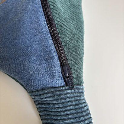 Banane solide en jeans et velours