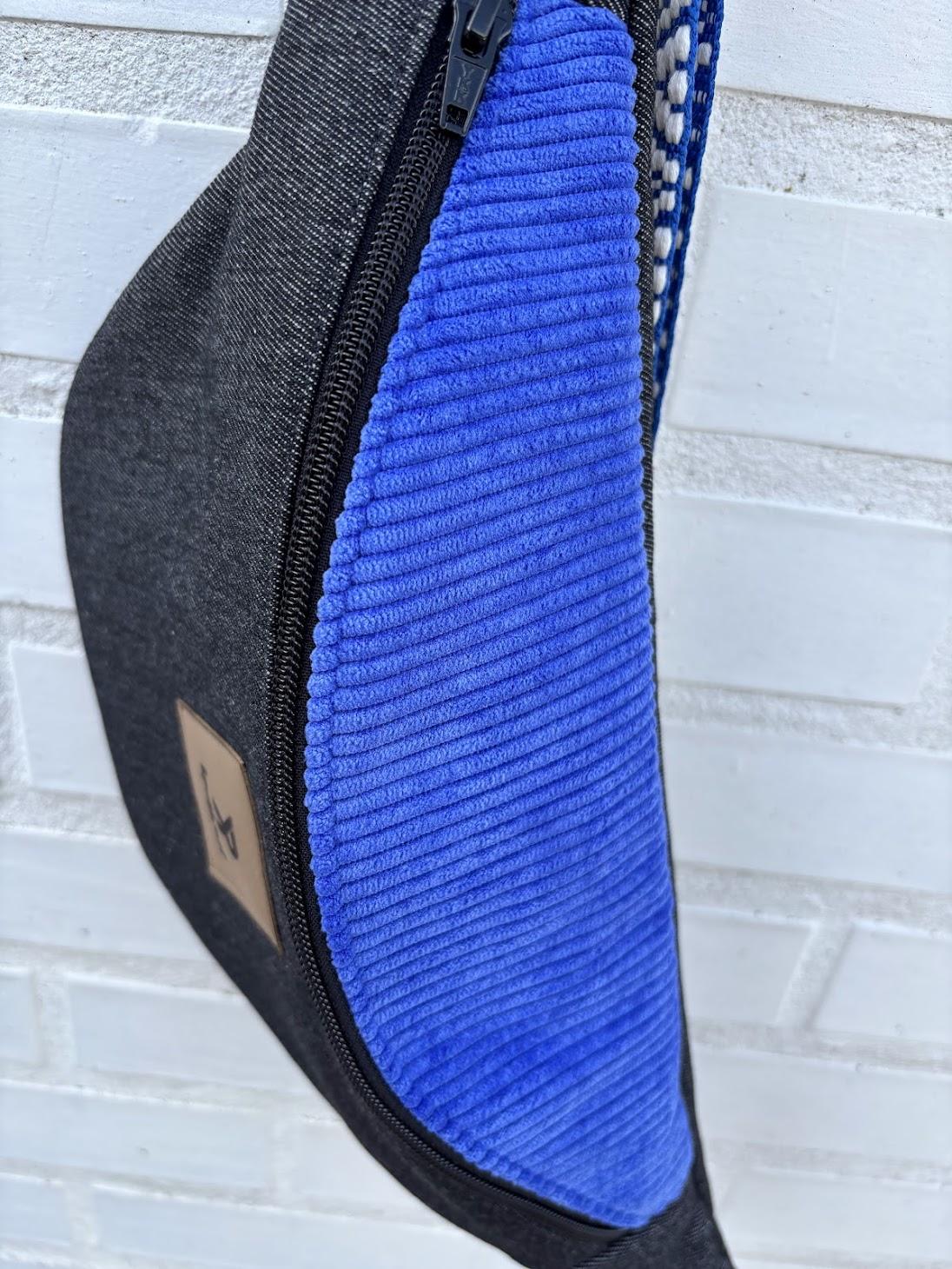 banane-max-xl-velours-jeans sac bandoulière fait main