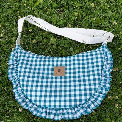 Sac carreaux Vichy turqoise foncé
