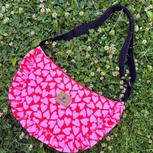 Sac pratique et féminin coeurs rose et rouge