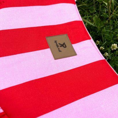 Sac ligné rose et rouge
