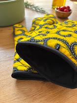 Gants-cuisines-jaunes-motifs Gants pour le fout mixtes originaux