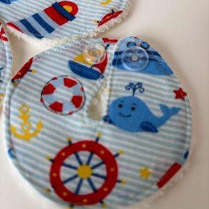 lingette fendue pour sonde de gastrostomie pour enfant - motifs marins