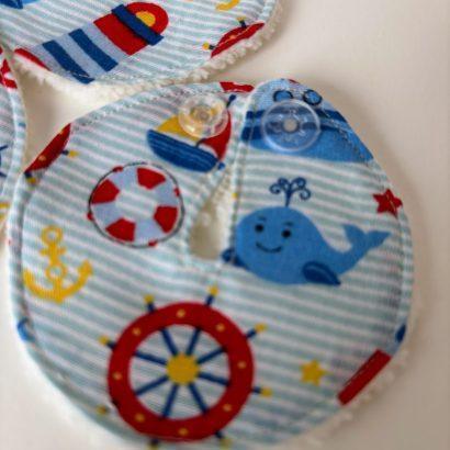 lingette fendue pour sonde de gastrostomie pour enfant - motifs marins