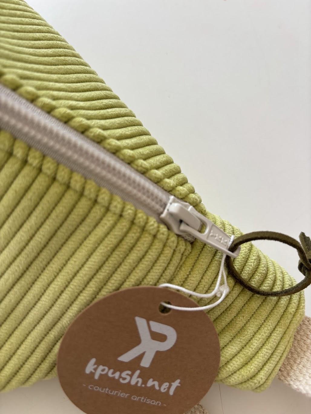 banane-verte-anis-velours Sac banane mixte en velours