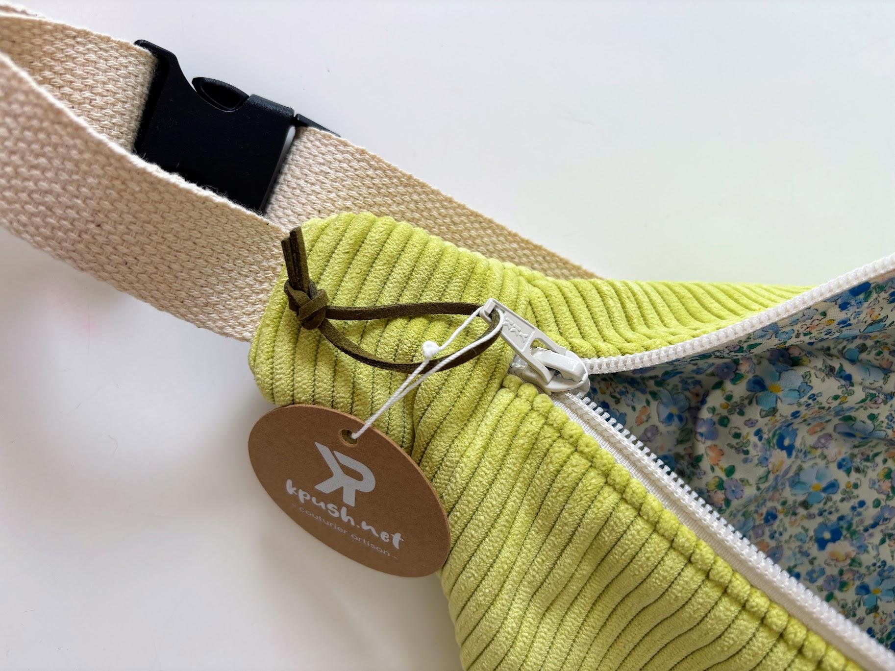 bananes-velours-verte Sac avec zip solide