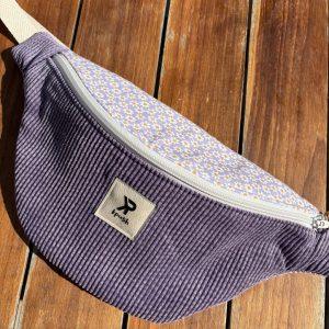 sac en velours féminin à fleurs mauve