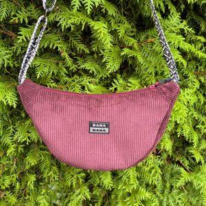 Sac velours cotelé couleur aubergine