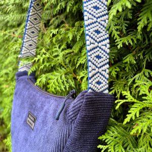 Sac bandoulière en velours bleu